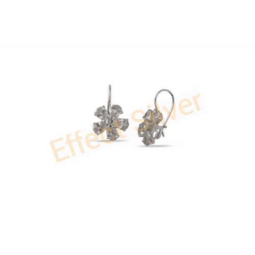 Silver earrings with stone - "Flower"